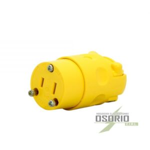 Conector Aéreo 2 patas 2x15A 125V PVC Amarillo