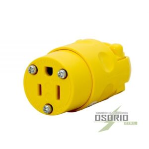 Conector Aéreo 2x15A 125V con L/T PVC Amarillo