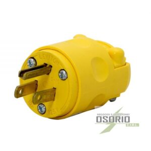 Enchufe 15A 125V con LT PVC Amarillo
