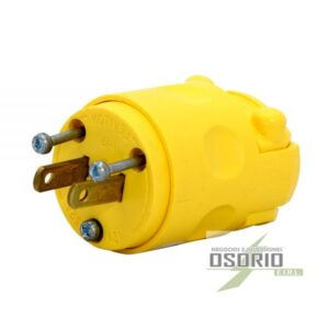 Enchufe 2 Patas 15A 125V PVC Amarillo
