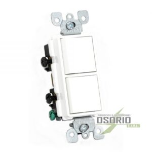 Interruptor Doble Decora con L/T 2x15A 250V Blanco