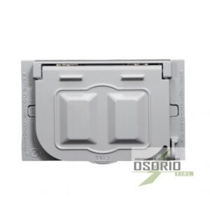 Placa Hermética para Tomacorriente Decora Universal Horizontal Aluminio