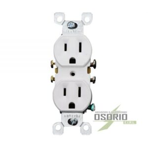 Tomacorriente Doble Empotrable con L/T 2x15A 125V Blanco