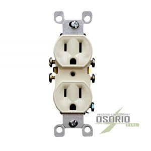 Tomacorriente Doble Empotrable con LT 2x15A 125V Marfil