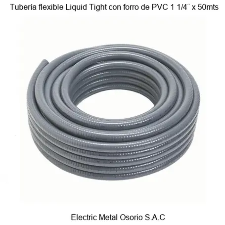 Tubería flexible Liquid Tight con forro de PVC 1 1/4¨ x 50mts
